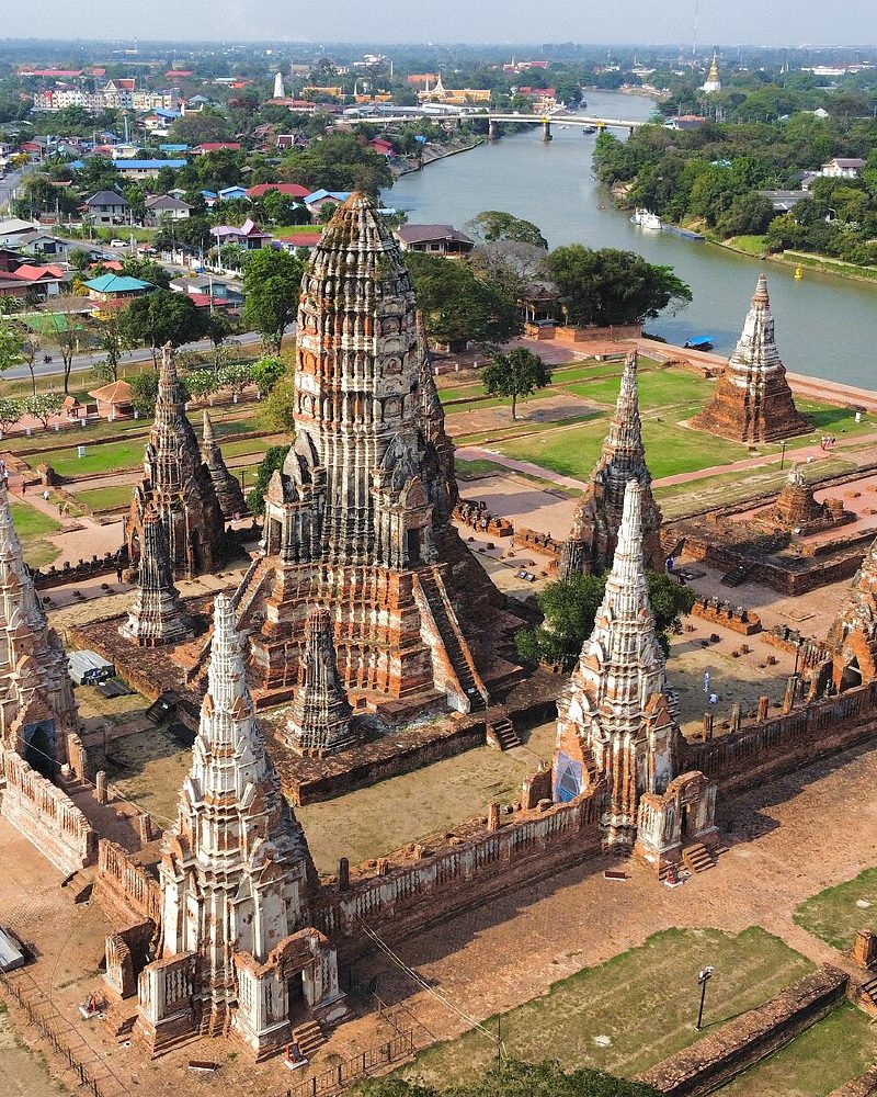 Les temples d’Ayutthaya vus du ciel